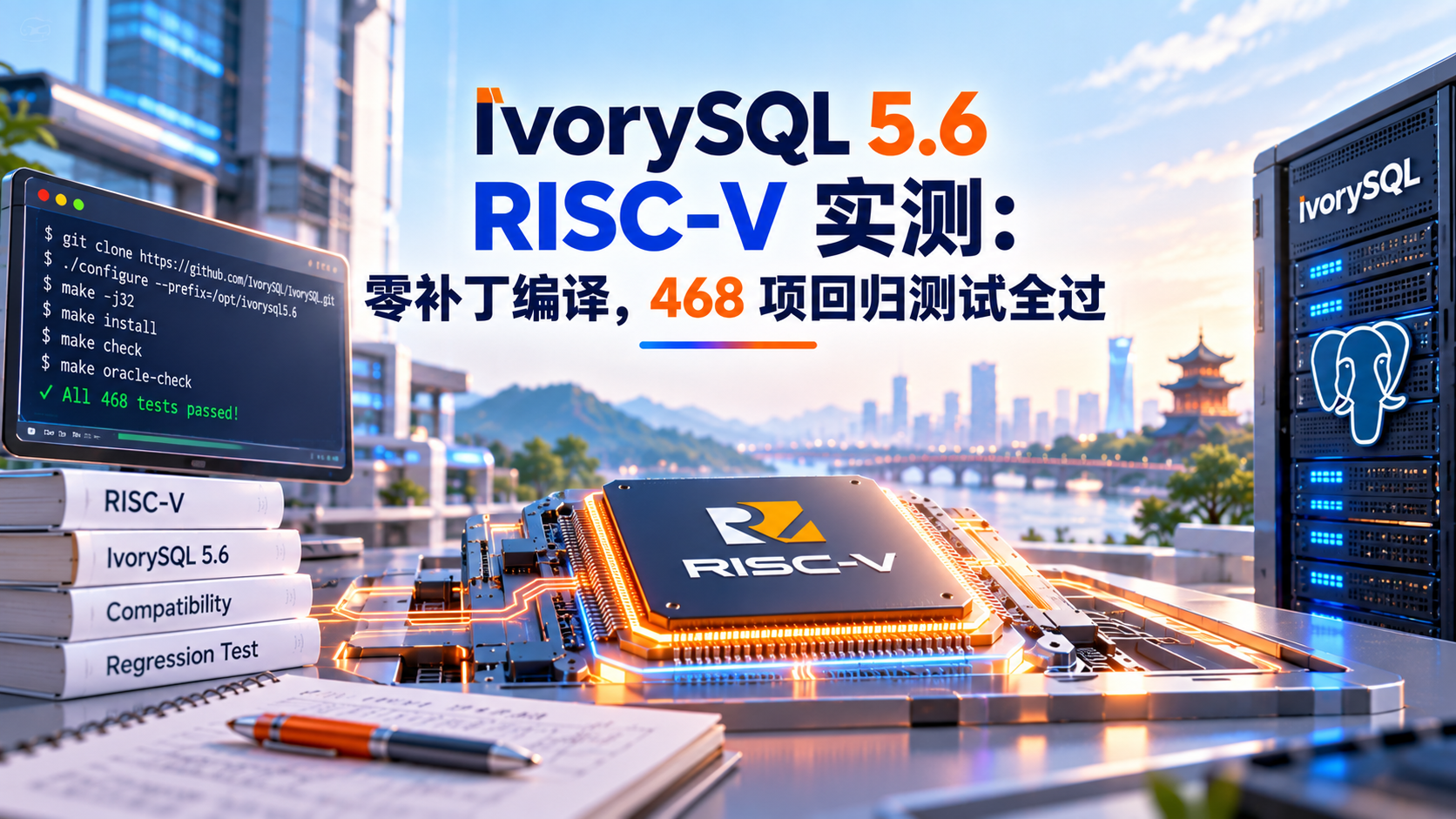 IvorySQL 5.6 RISC-V 实测：零补丁编译，468 项回归测试全过