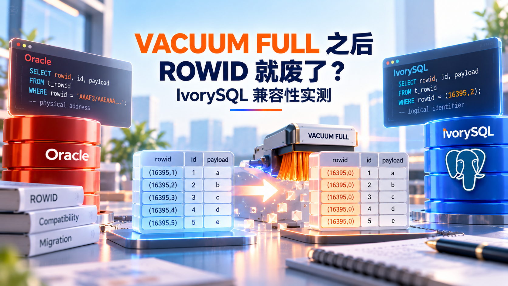 VACUUM FULL 之后 ROWID 就废了？IvorySQL 兼容性实测