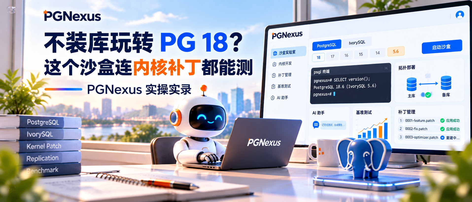 不装库玩转 PG 18？这个沙盒连内核补丁都能测 —— PGNexus 实操实录